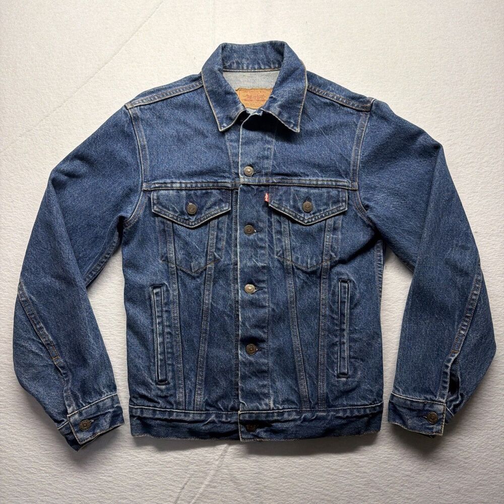Vintage 80s Levis 70506-0216 Denim Trucker Jacket Type 3 Men's 34R Made USA